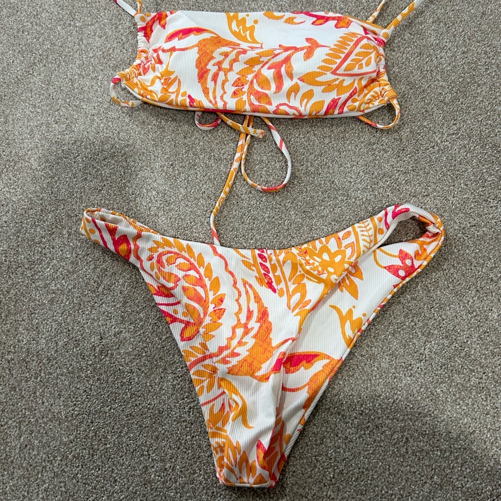Tropical Print Bikini Set